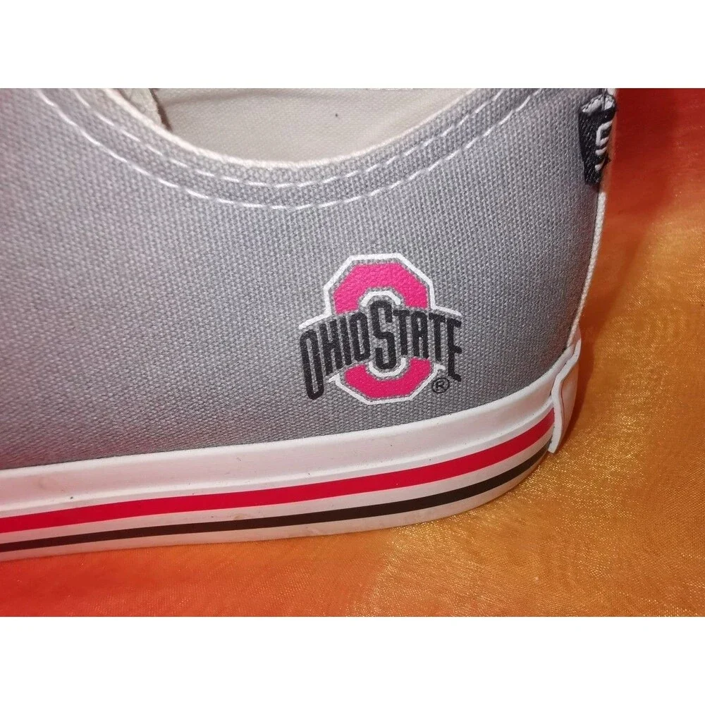 SKICKS Ohio State Low Top Gray Canvas Sneakers Men’s 7 Women’s 9